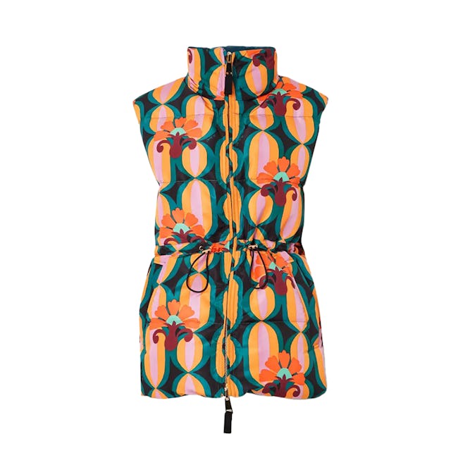 LA DOUBLEJ Reversible Printed Quilted Shell and Velvet Vest