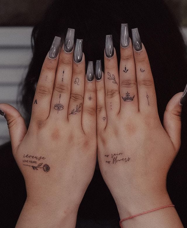 Hand tattoo ideas.