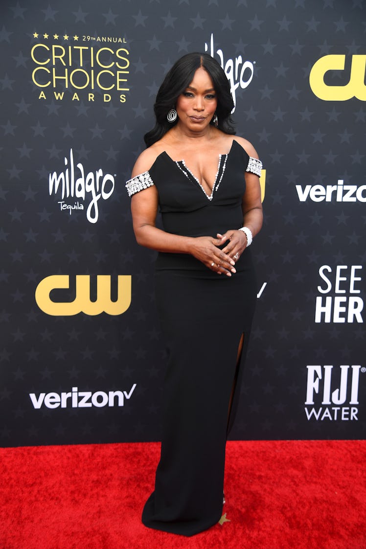 Angela Bassett attends the 29th Annual Critics Choice Awards at Barker Hangar on January 14, 2024 in...