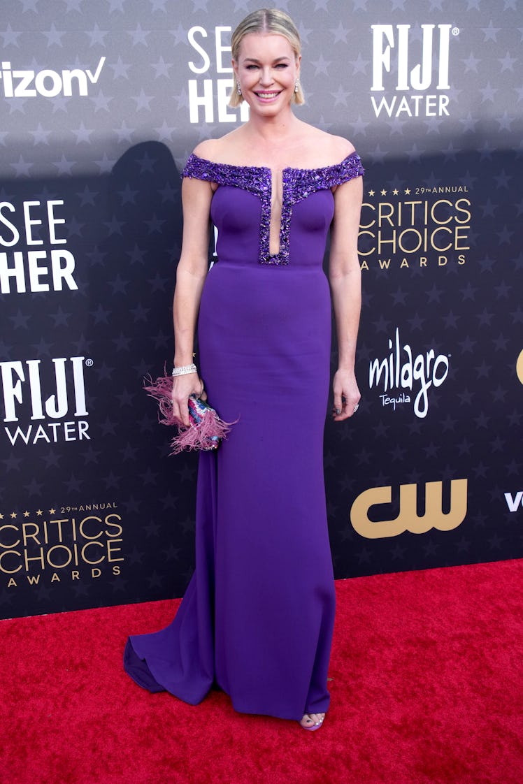 Rebecca Romijn attends the 29th Annual Critics Choice Awards at Barker Hangar on January 14, 2024 in...