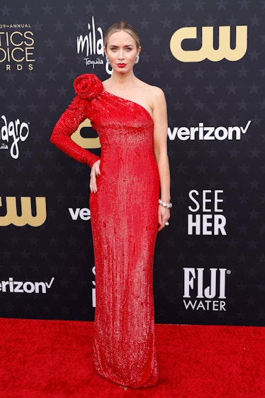     Emily Blunt, 14 Ocak 2024'te S. Barker Hangar'da düzenlenen 29. Yıllık Eleştirmenlerin Seçimi Ödüllerine katıldı.