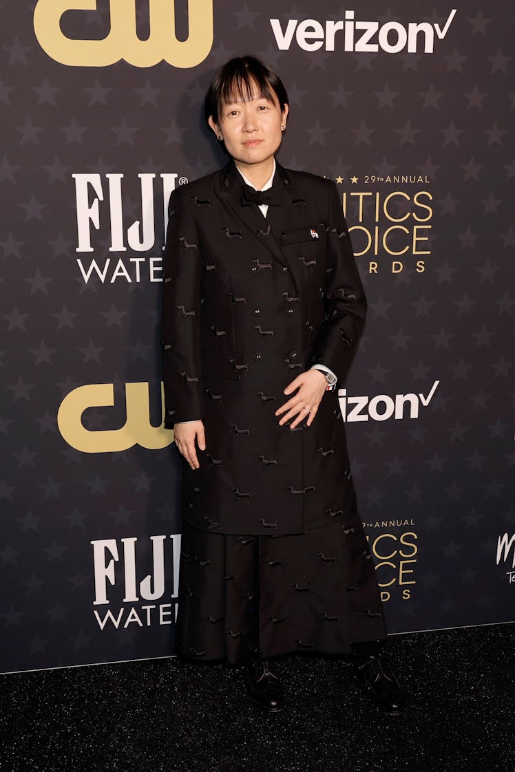 Celine Song attends the 29th Annual Critics Choice Awards at Barker Hangar on January 14, 2024 in Sa...