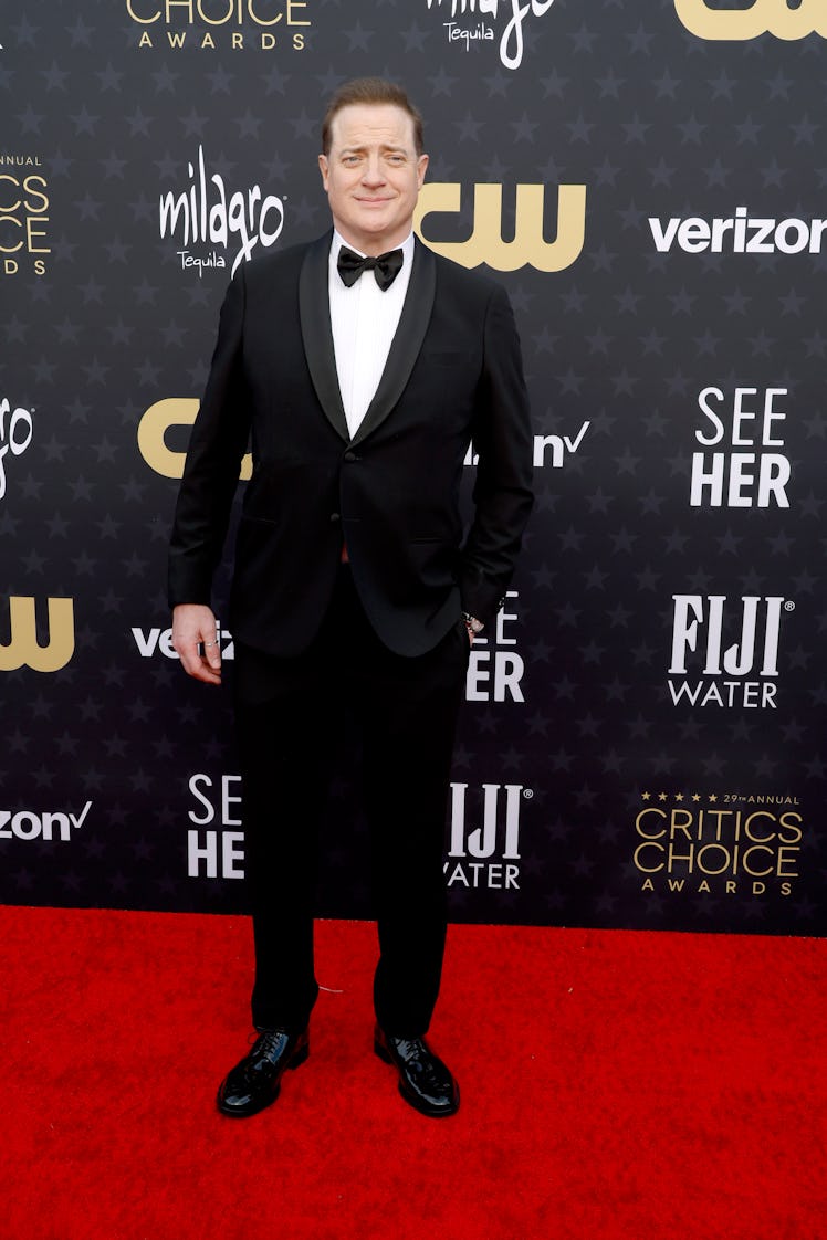 Brendan Fraser attends the 29th Annual Critics Choice Awards at Barker Hangar on January 14, 2024 in...