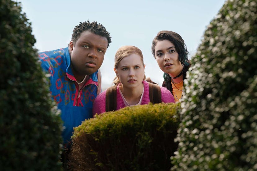 Jaquel Spivey, Angourie Rice, and Auli’i Cravalho star as Damian, Cady, and Janis, respectively, in ...