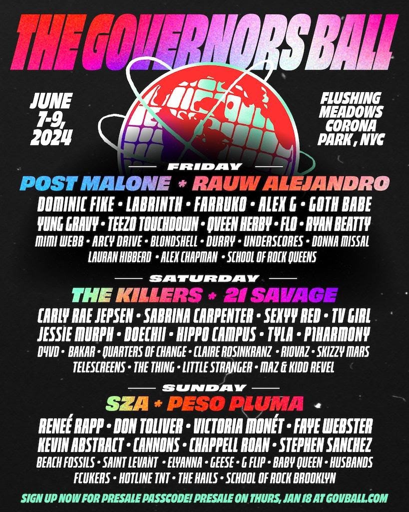 Governors Ball 2024 Lineup, Location, How To Buy Tickets