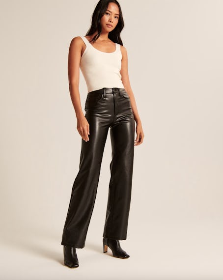 These black leather pants look like the ones Taylor Swift wore at the Kansas City Chiefs game. 