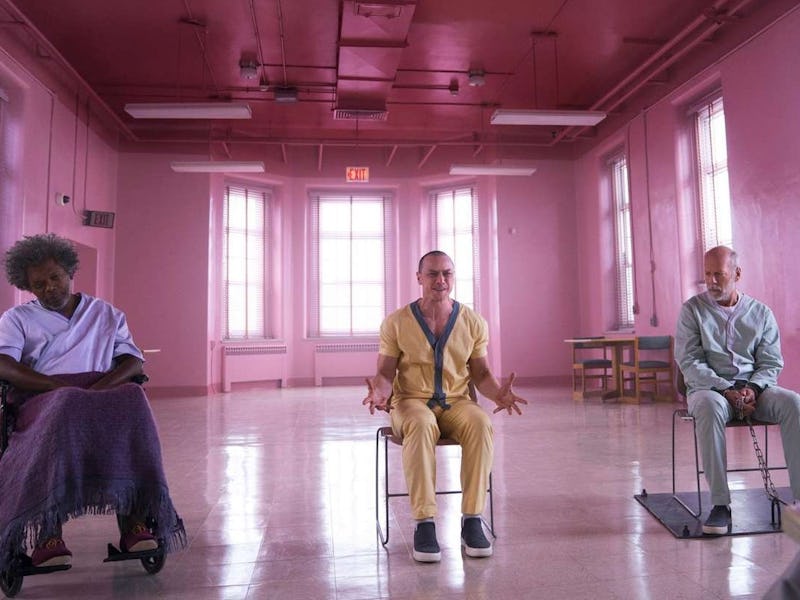 Samuel L. Jackson, James McAvoy, and Bruce Willis in 'Glass'