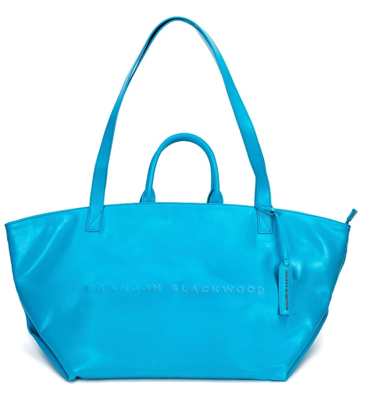 aquamarine blue tote bag