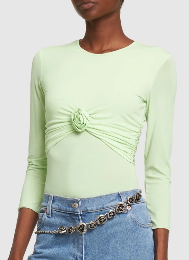 lime green long sleeve top