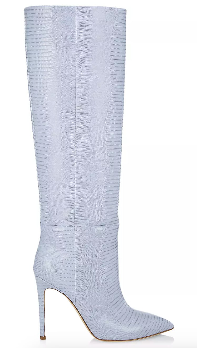 white croc embossed boots