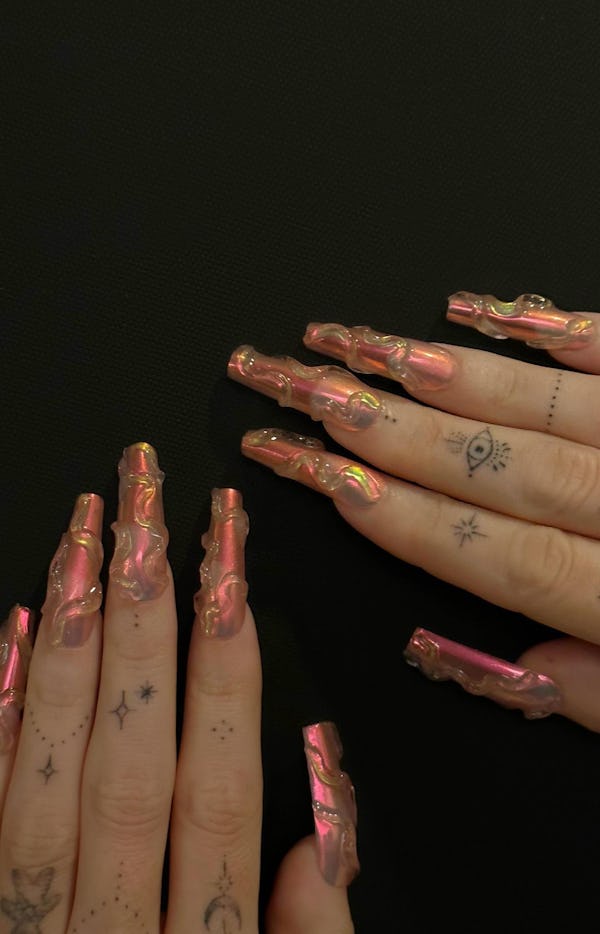 Megan Fox glow in the dark nails