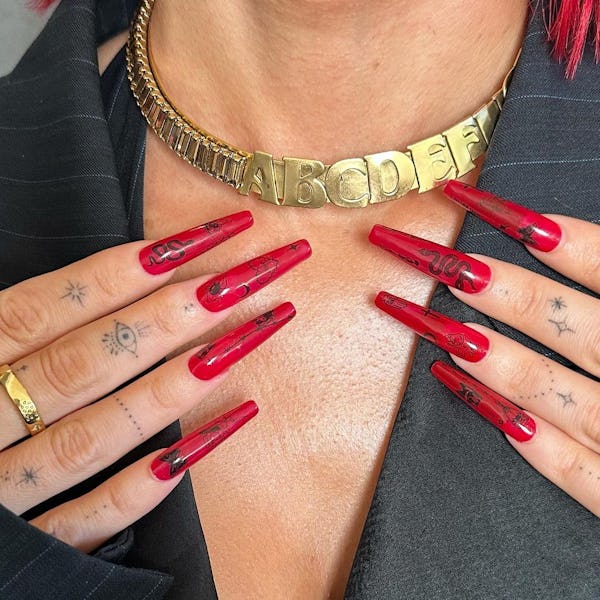Megan Fox tattoo nails