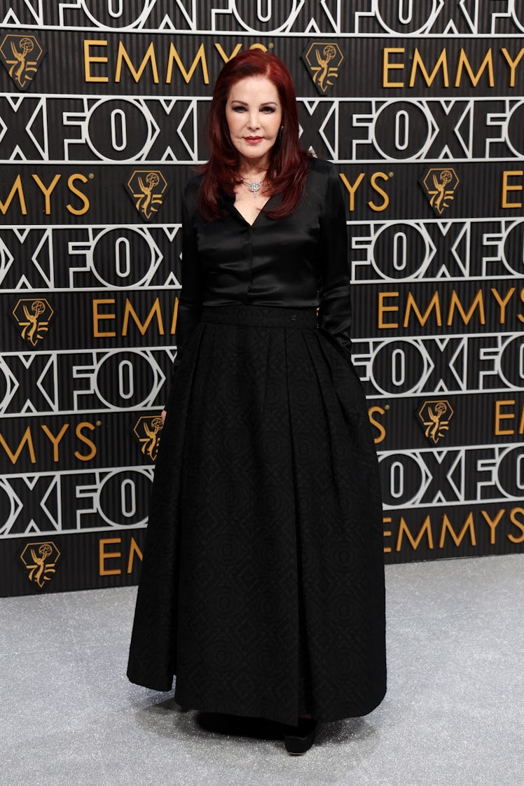 Priscilla Presley attends the 75th Primetime Emmy Awards at Peacock Theater on January 15, 2024 in L...