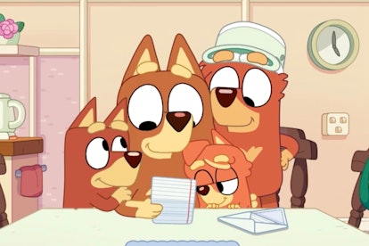 Rusty's family in Bluey in the episode "Cricket."