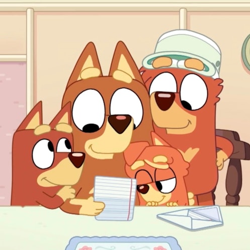 Rusty's family in Bluey in the episode "Cricket."