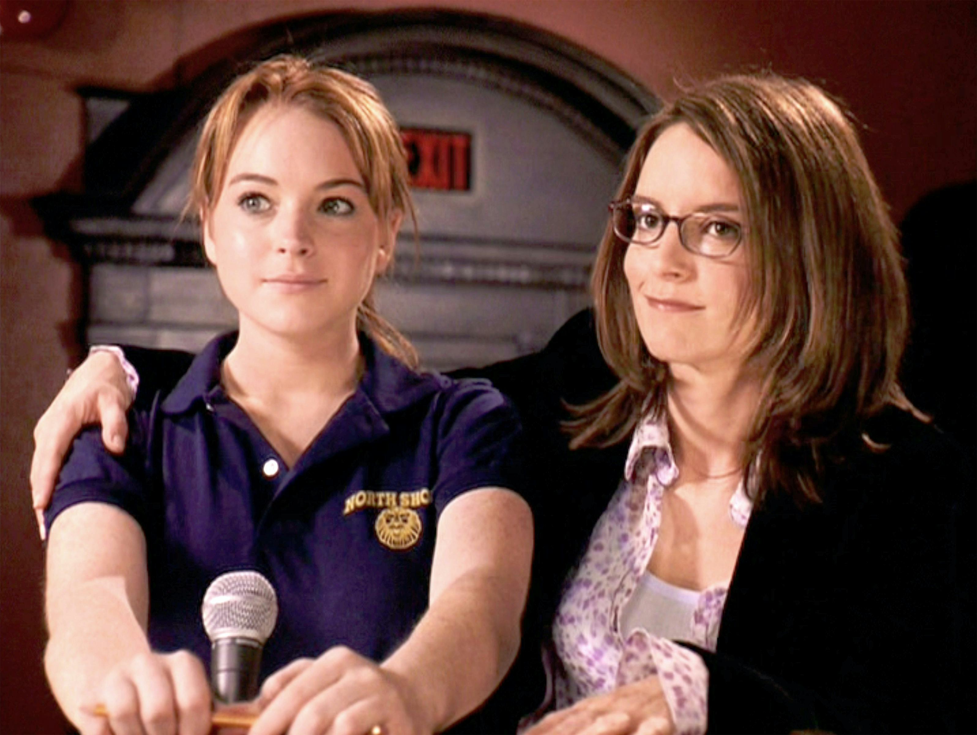 Lindsay Lohan as Cady Heron and Tina Fey as Ms. Sharon Norbury in &lsquo;Mean Girls.'