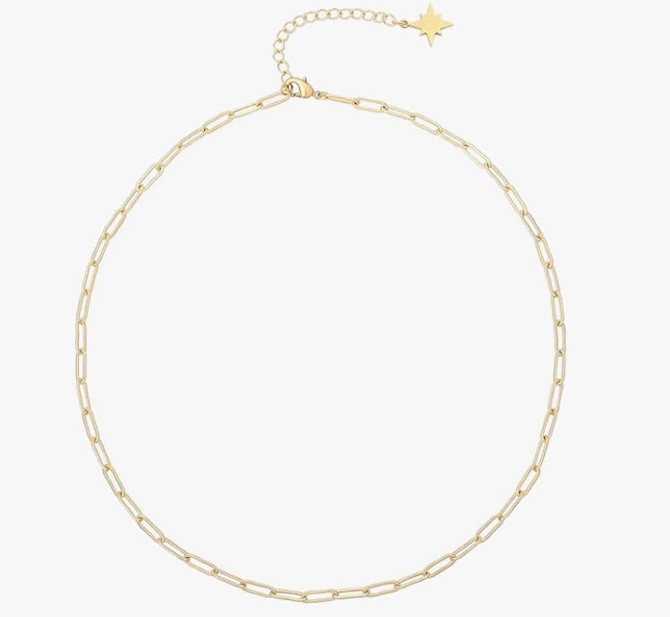 Aobei Pearl 18k Gold Paperclip Chain Choker 