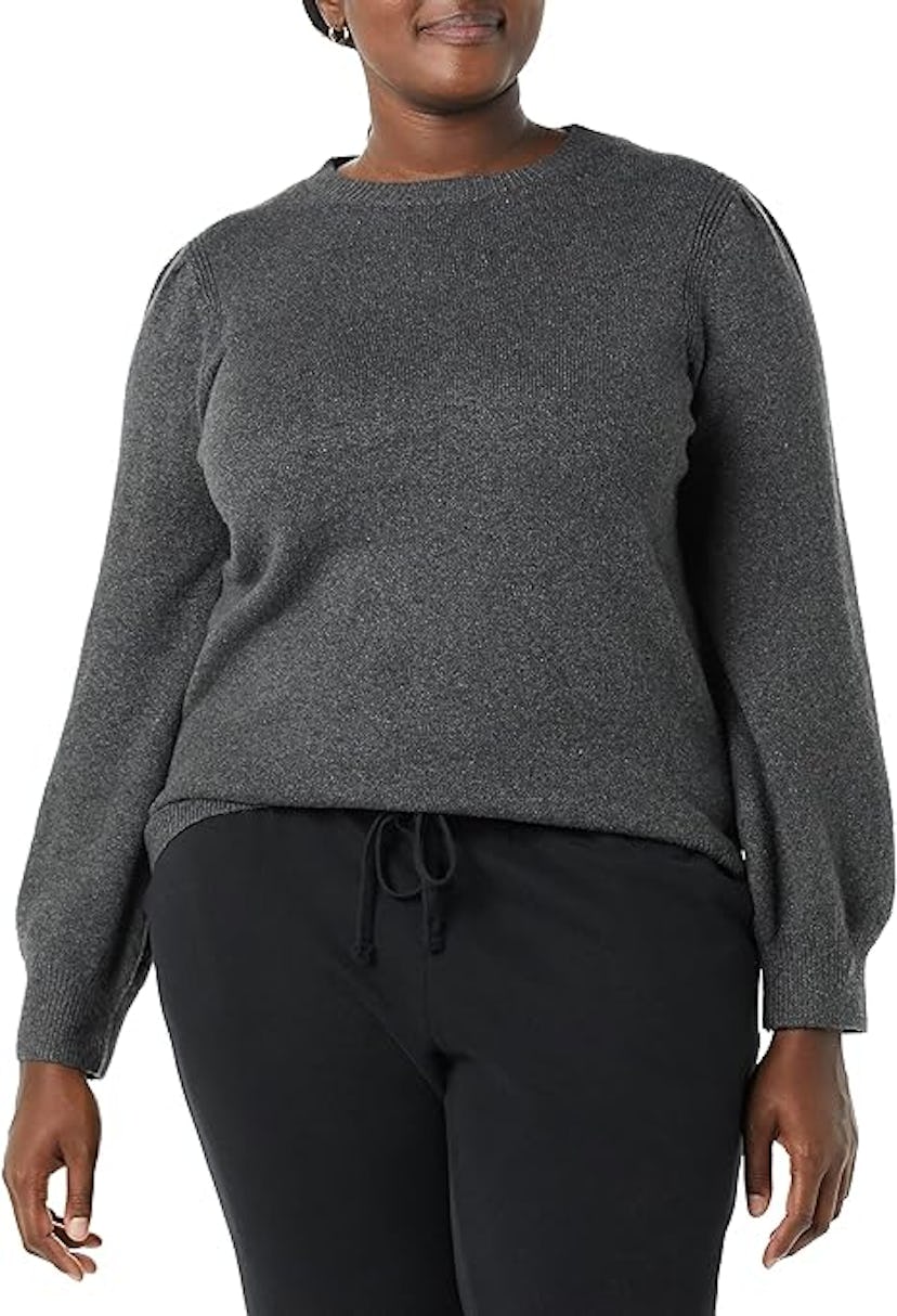 Amazon Essentials Soft-Touch Pleated Shoulder Sweater