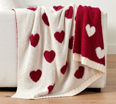 heart knit throw blanket, a sweet valentines day gift for new moms