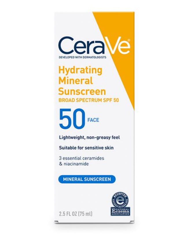 CeraVe Hydrating Mineral Sunscreen Lotion for Face SPF 50