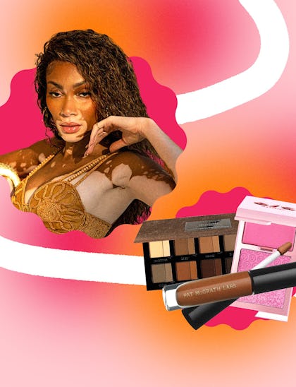 Winnie Harlow's favorite makeup products: blush, palettes, concealer, and more.