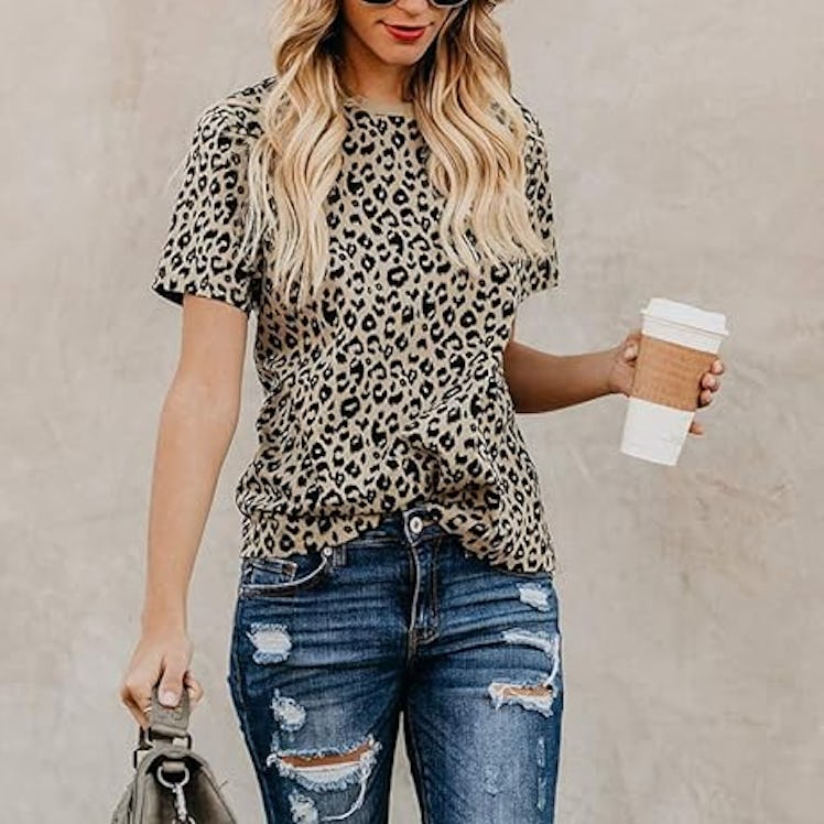 Blooming Jelly Leopard Print Top