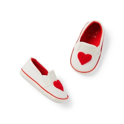 Baby Heart Slip-On Sneaker, the cutest shoes for baby's first Valentine's Day outfit.