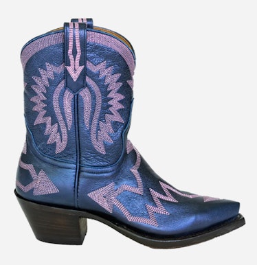 navy and pink cowboy boots