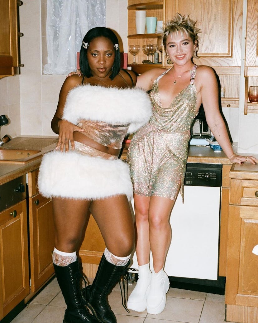 Rachel Chinouriri and Florence Pugh in the “Never Need Me” music video.