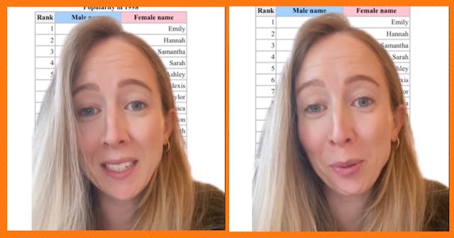 A baby name experts breaks down the top girls name from 1998.