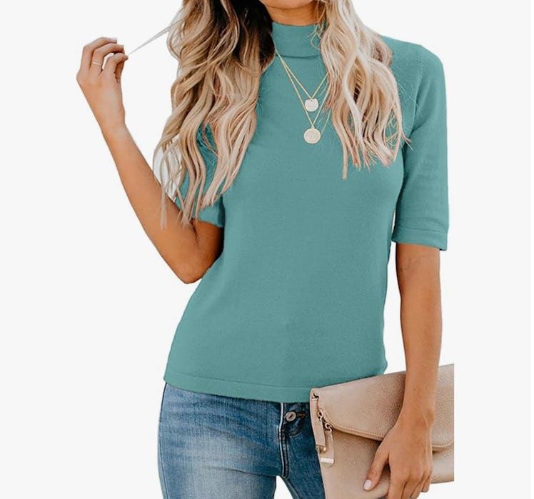 LETSRUNWILD Mock Turtleneck Casual Fall Business Blouse