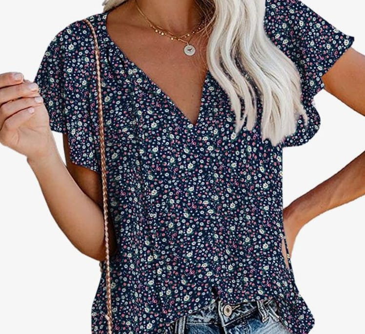 SimpleFun Short Sleeve Summer Blouse