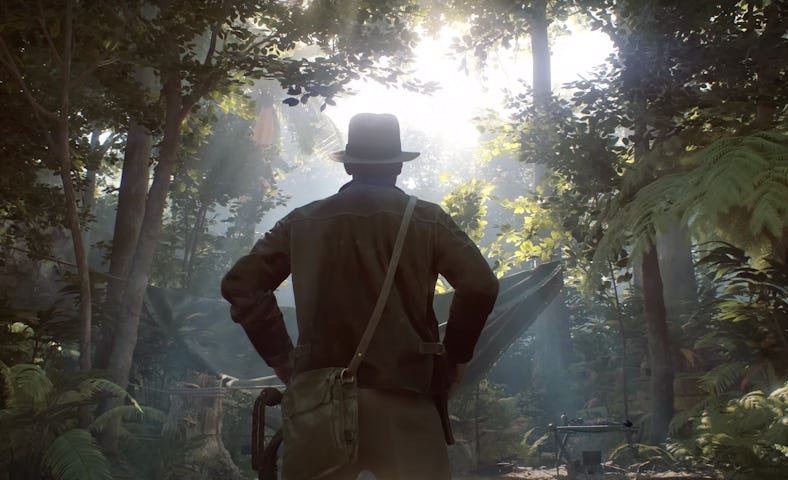 Indian Jones silhouette, The Great Circle trailer