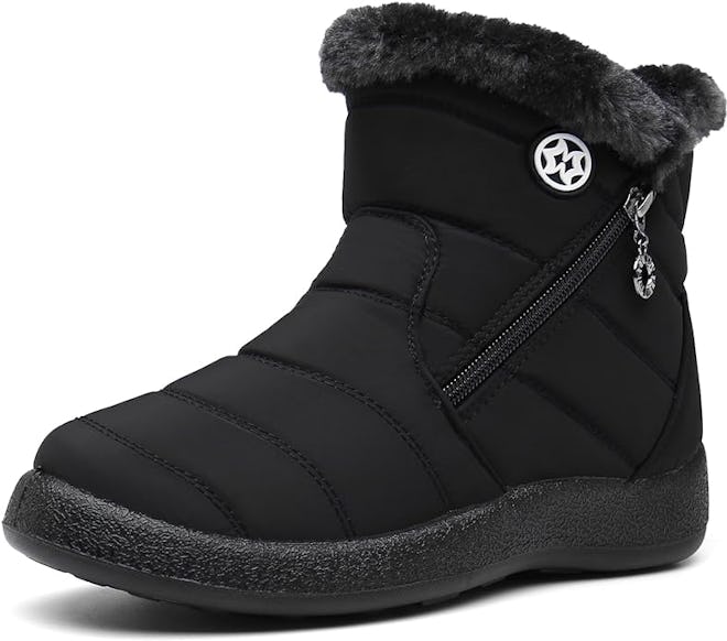 Hsyooes Warm Fur Lined Winter Snow Boots