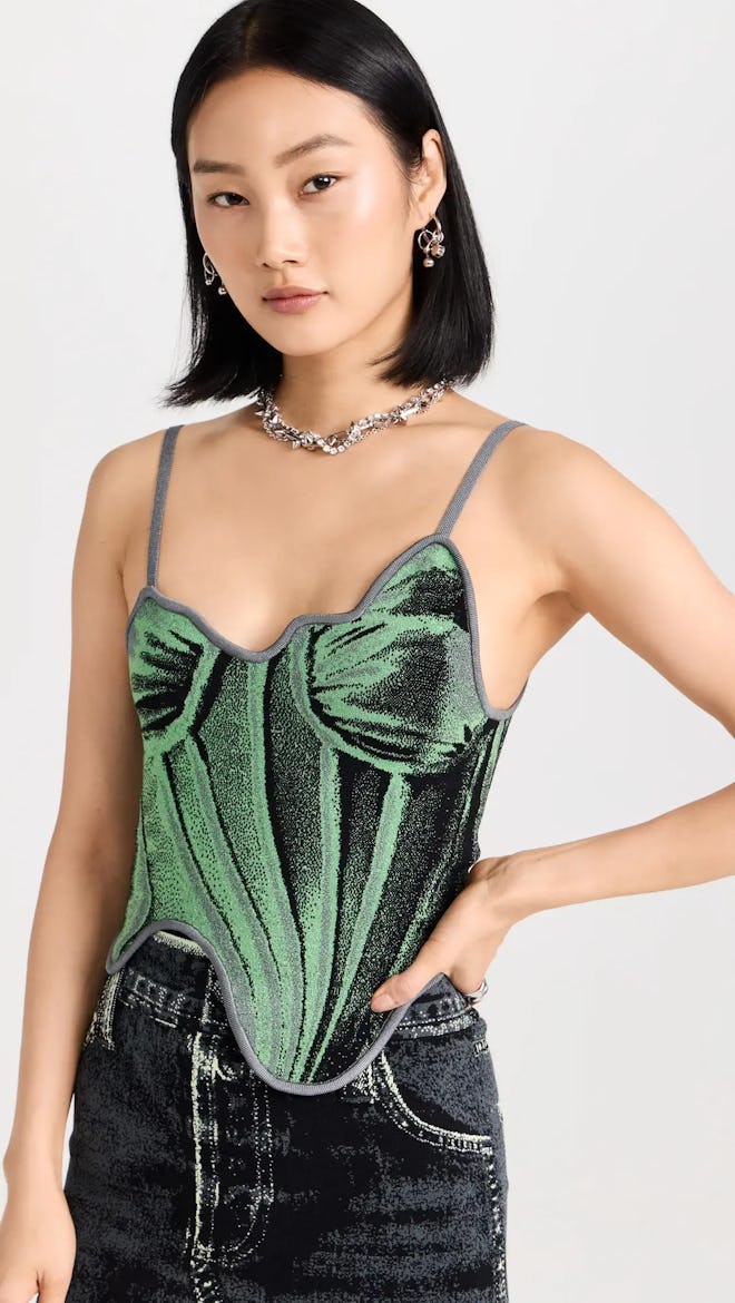 PH5 Camellia Denim Print Tank Top