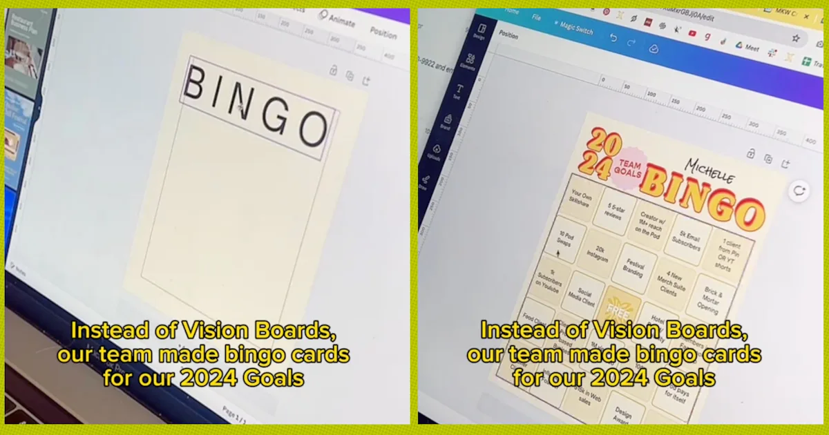 Card Resolution TikToker Puts Her New Year’s Resolutions On A Bingo Card & Wins The ...