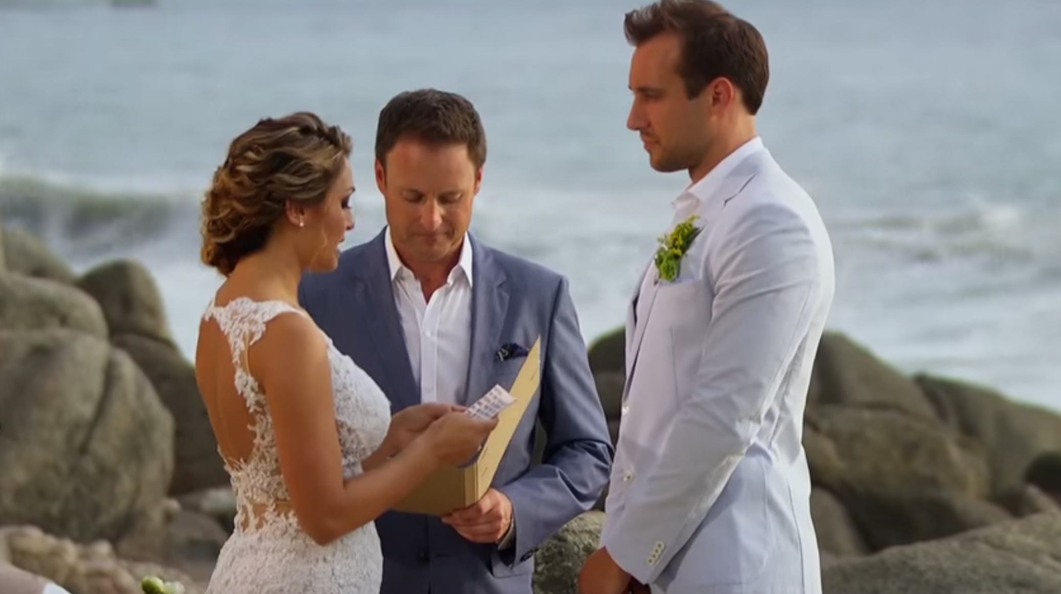Marcus and Lacy&rsquo;s &lsquo;Bachelor in Paradise&rsquo; wedding. Screenshot via YouTube