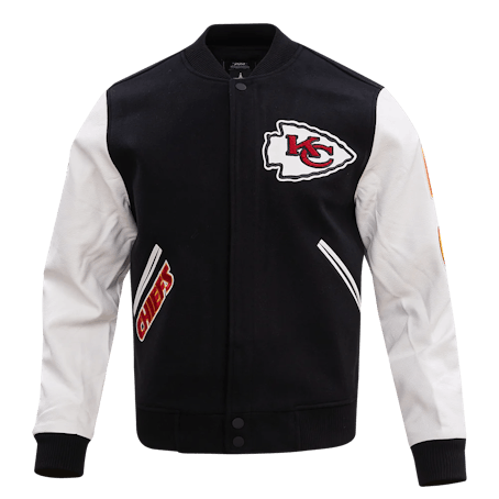 This varsity jacket is a good dupe to recreate Taylor Swift's Kansas City Chiefs football outfit. 