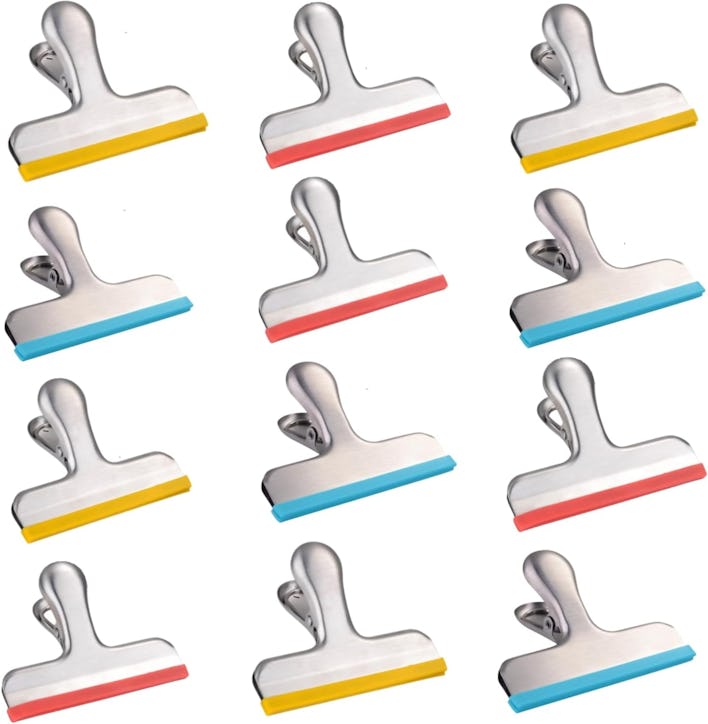 HOUSE AGAIN Stainless Steel Chip Bag Clips (12-Pack)