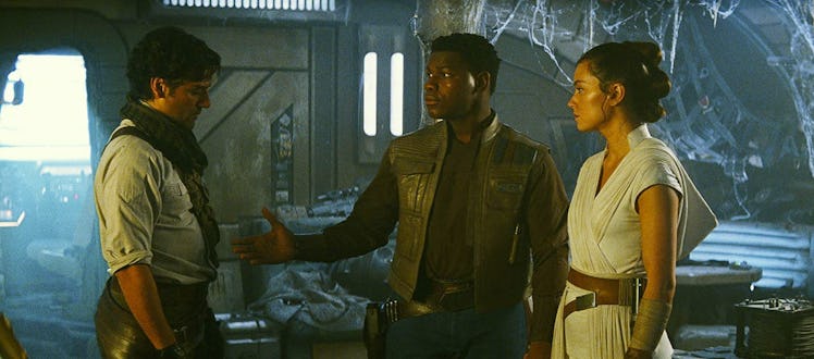 Oscar Isaac, John Boyega, and Daisy Ridley in Star Wars: The Rise of Skywalker