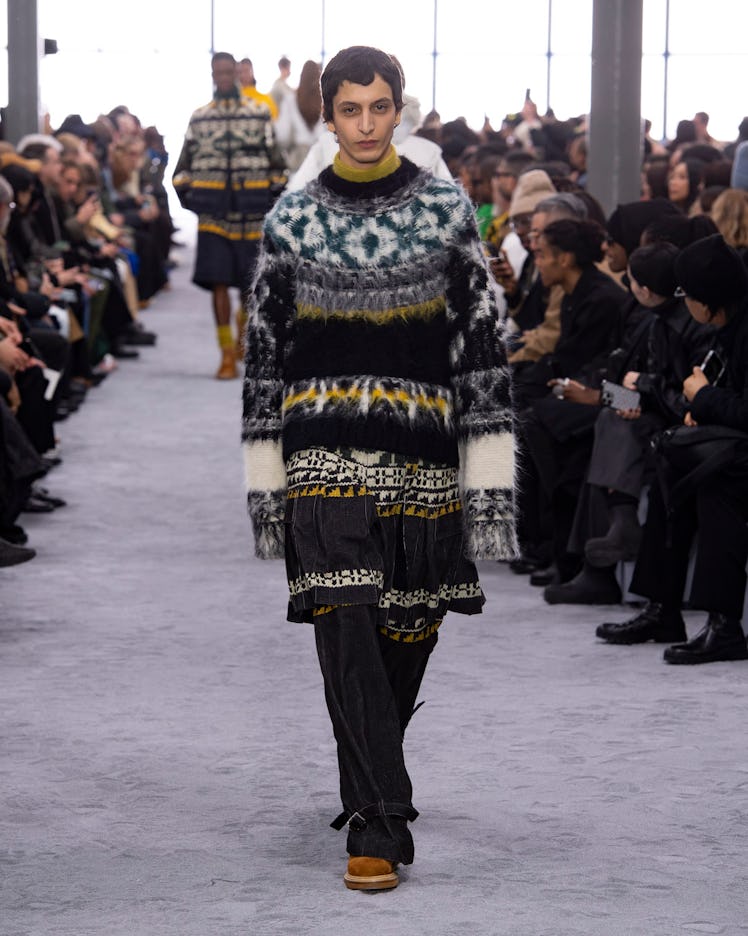 a look from sacai fall 2024 men's collection
