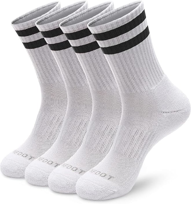 MONFOOT Athletic Cushioned Crew Socks (4-Pack)