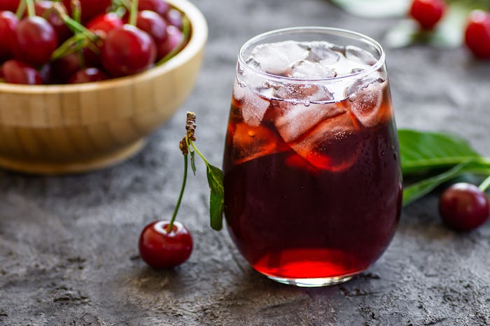 Sleepy girl mocktail made with tart cherry juice, in a story about whether it's safe to drink the sl...