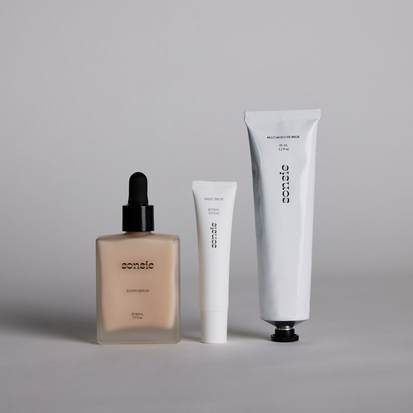 Sonsie Skin’s “skinstreamed” collection currently consists of the Sonsie Super Serum, the Basic Balm…
