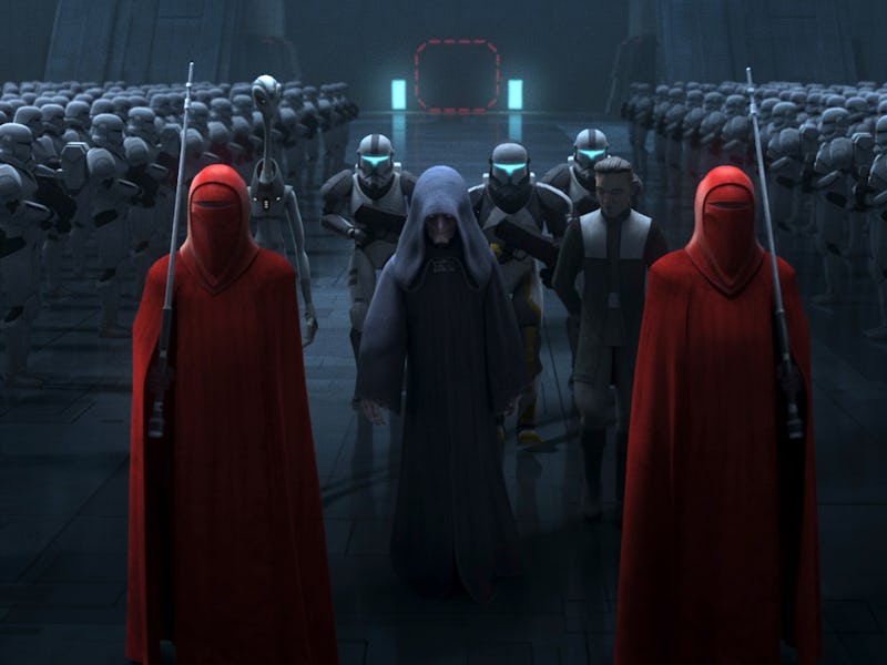 Palpatine and Red Imperial Guards in the 2024 trailer for 'The Bad Batch.'