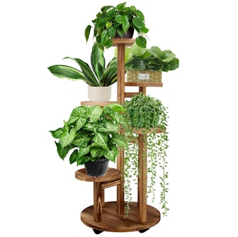 GEEBOBO 5-Tier Rolling Plant Stand 