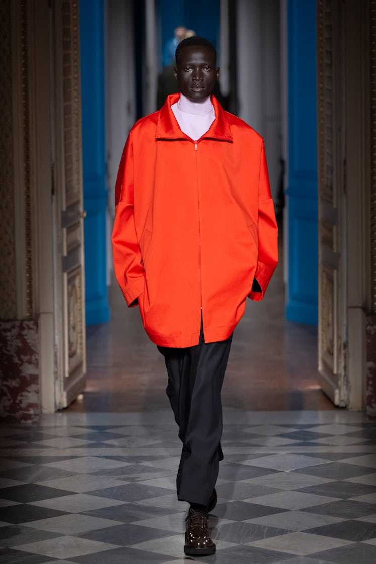 A model walks the runway during the Valentino Ready to Wear Fall/Winter 2024-2025 fashion show as pa...