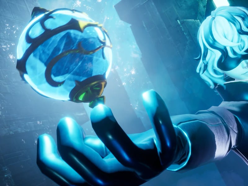 Character holding Pal Sphere in Palworld