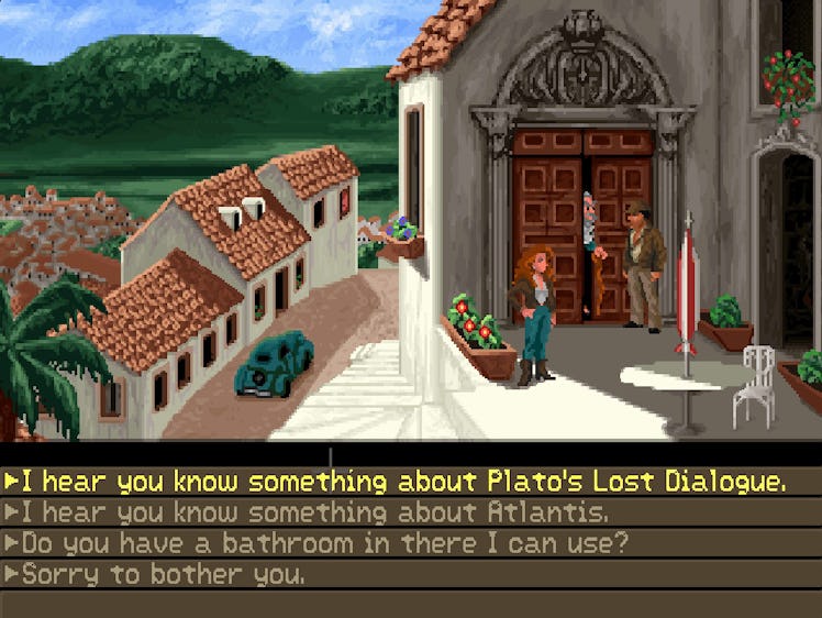 Fate of Atlantis, Indy asking questions.