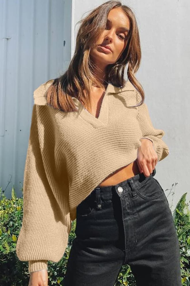 CHYRII V-Neck Knit Pullover Sweater